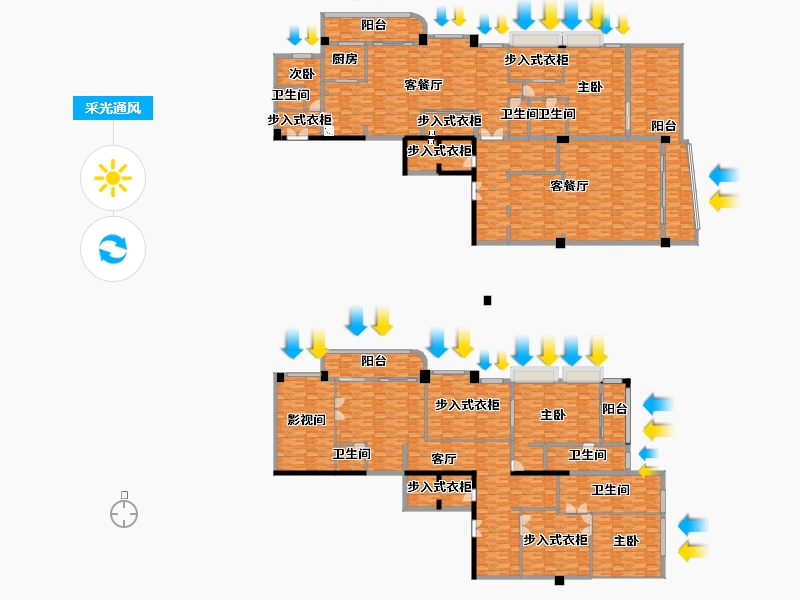 重庆-重庆市-南滨特区9号楼,10号楼套内511m²-567.38-户型库-采光通风