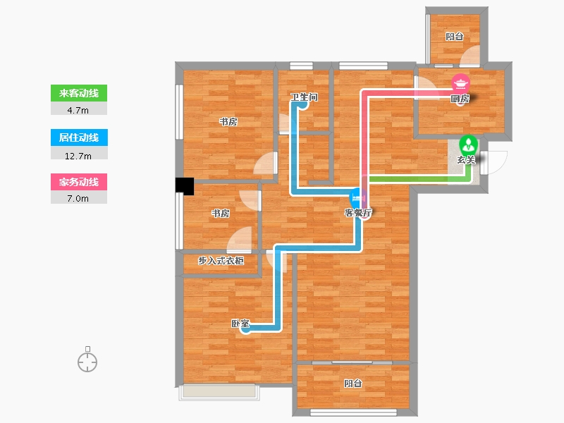 重庆-重庆市-康田澜山樾套内82m²-81.14-户型库-动静线