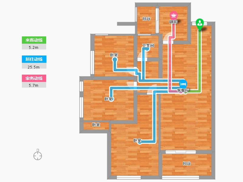 重庆-重庆市-保亿湖山鹿鸣31号楼,29号楼套内80m²-81.39-户型库-动静线