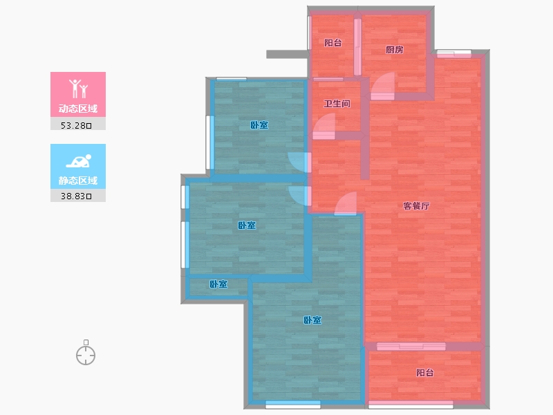 重庆-重庆市-保亿湖山鹿鸣31号楼,29号楼套内80m²-81.39-户型库-动静分区