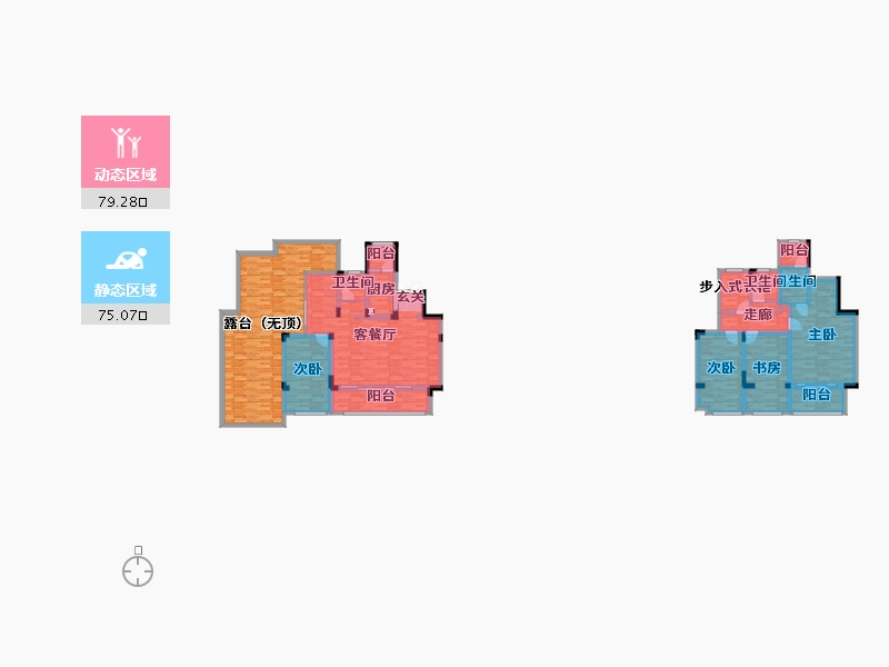 重庆-重庆市-中铁万国城山水逸城8号楼套内118m²-180.34-户型库-动静分区