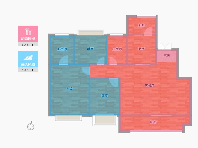 重庆-重庆市-升伟云熙台洋房6号楼114㎡-92.67-户型库-动静分区