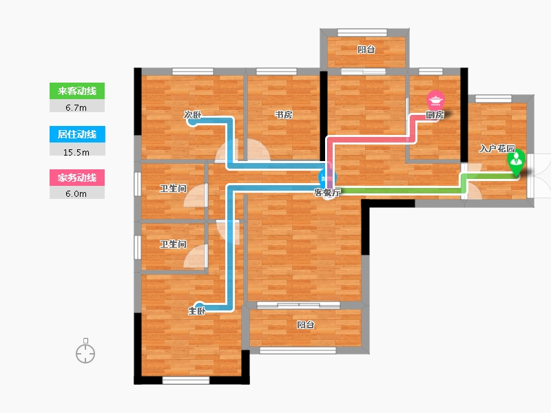 湖南省-长沙市-金谷豪庭-90.18-户型库-动静线