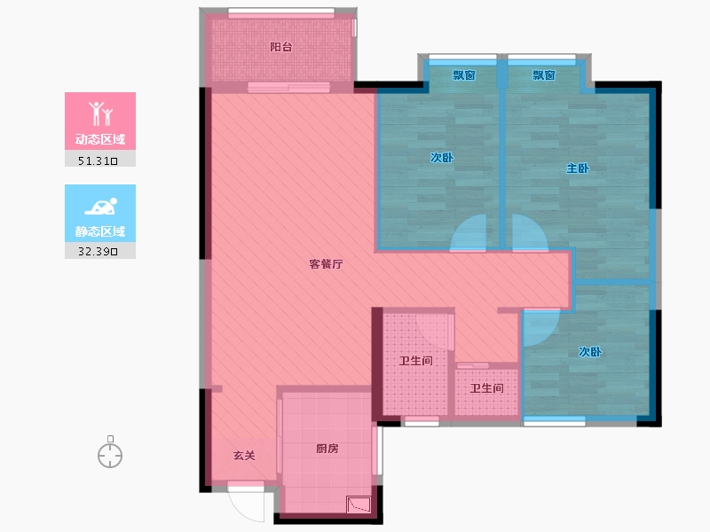 湖北省-武汉市-光谷理想城-74.13-户型库-动静分区