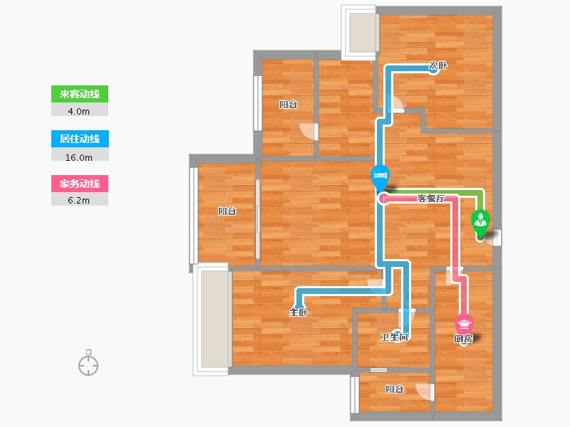 重庆-重庆市-金科集美嘉悦M01地块-高层40号楼,M01地块-高层39号楼86m²-68.99-户型库-动静线