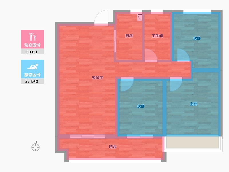 安徽省-淮北市-中梁凯旋门-75.00-户型库-动静分区