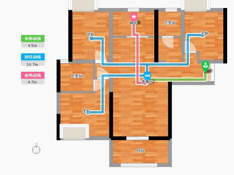 湖北省-十堰市-汉城时代-77.04-户型库-动静线