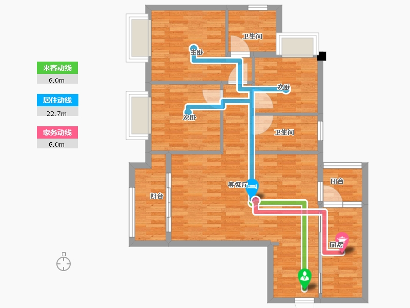 重庆-重庆市-东原嘉阅湾3栋,2栋,3期2号楼102m²-83.00-户型库-动静线