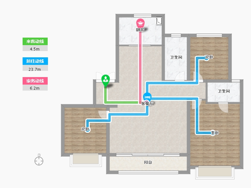 陕西省-西安市-正荣紫阙台-119.60-户型库-动静线