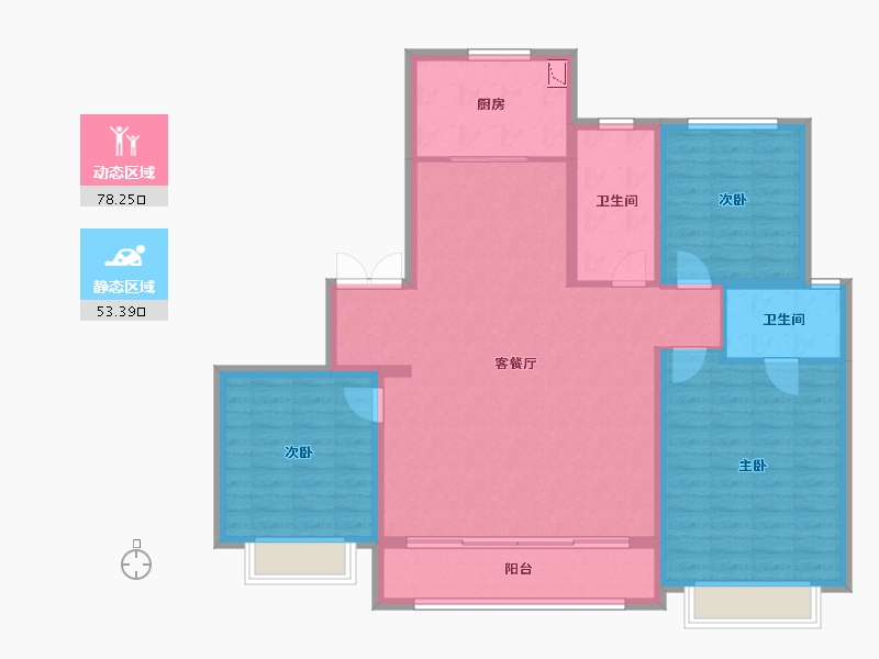 陕西省-西安市-正荣紫阙台-119.60-户型库-动静分区