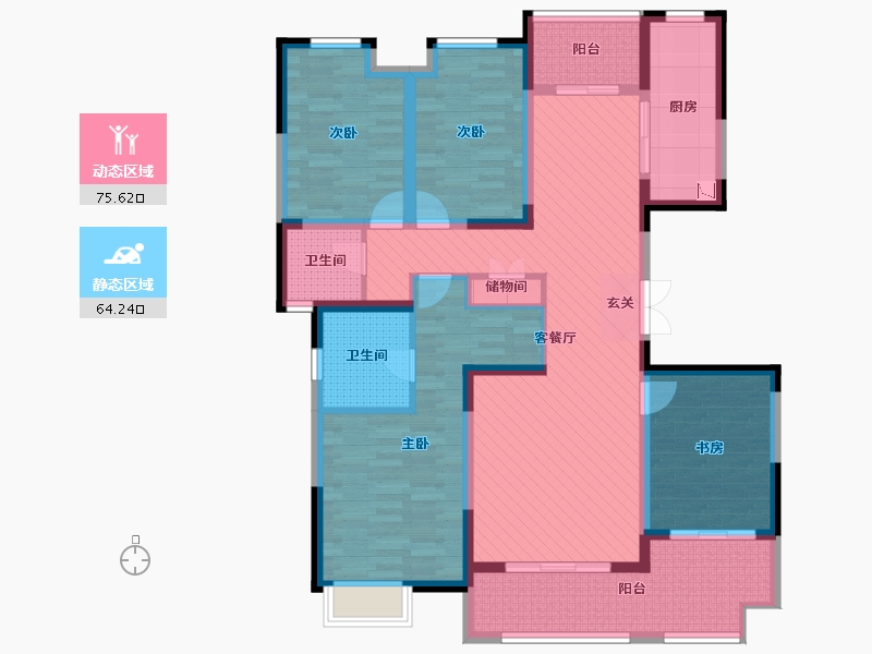 陕西省-西安市-华清学府城-121.50-户型库-动静分区