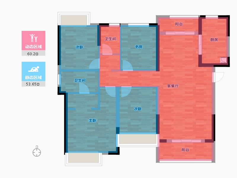 湖北省-黄冈市-华丽一品-101.60-户型库-动静分区