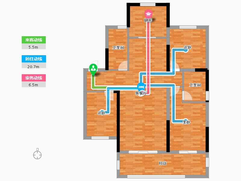 辽宁省-盘锦市-康桥M区-108.30-户型库-动静线