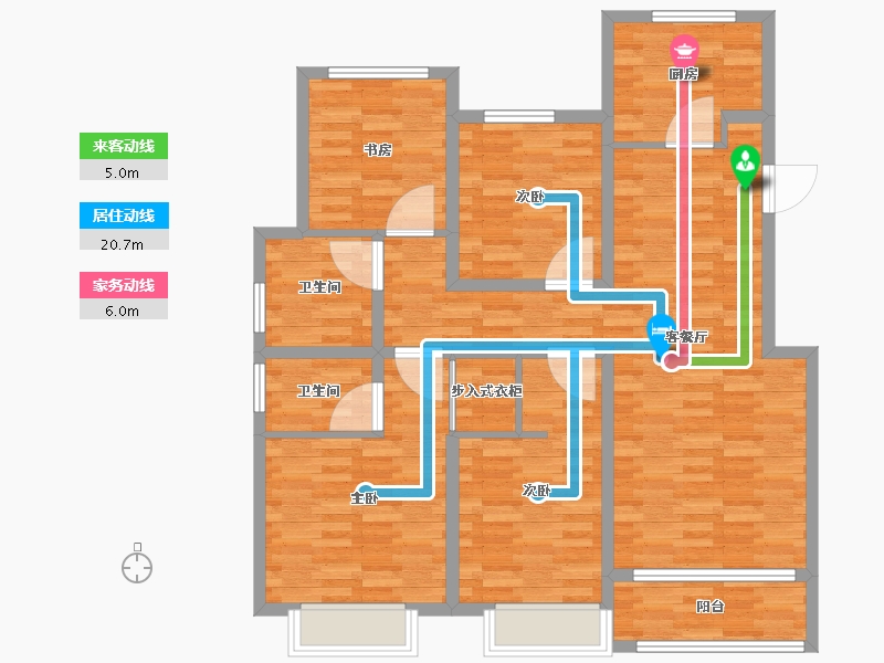 浙江省-金华市-新城晕云昱珺府-105.00-户型库-动静线