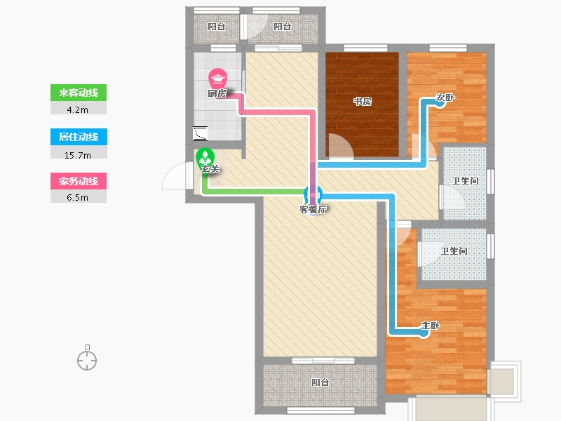 河北省-石家庄市-中冶德贤公馆-83.85-户型库-动静线