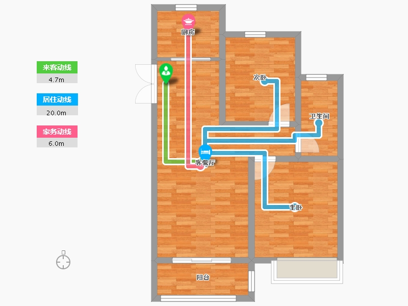 江苏省-淮安市-聚峰晴园-71.00-户型库-动静线