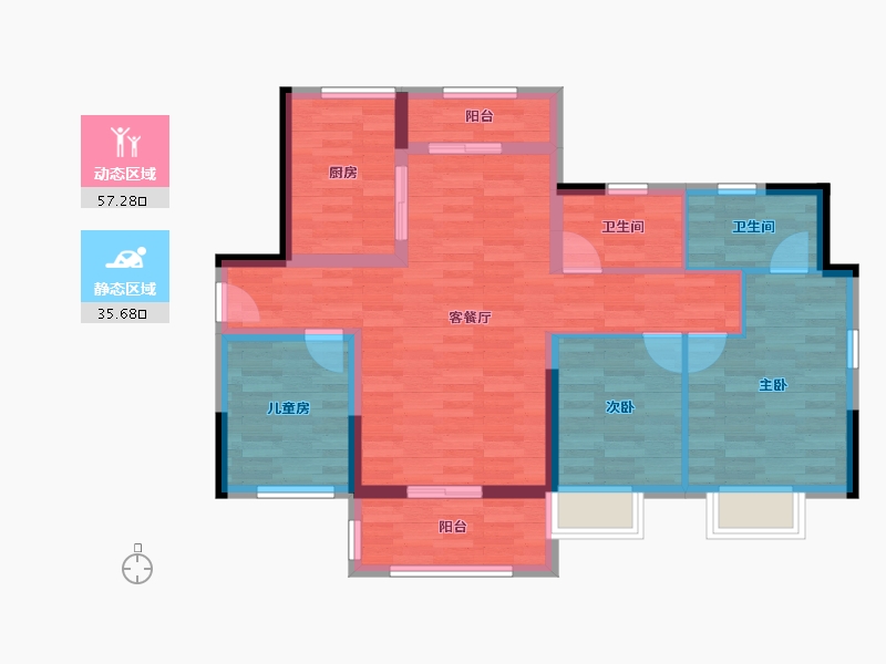 广东省-肇庆市-融创书院豪庭-82.31-户型库-动静分区