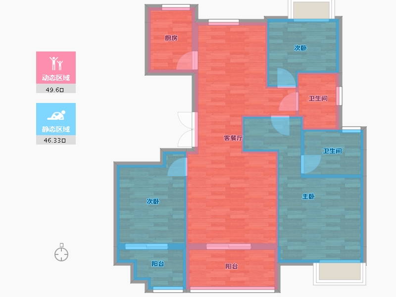 江西省-抚州市-汝水公馆-86.21-户型库-动静分区