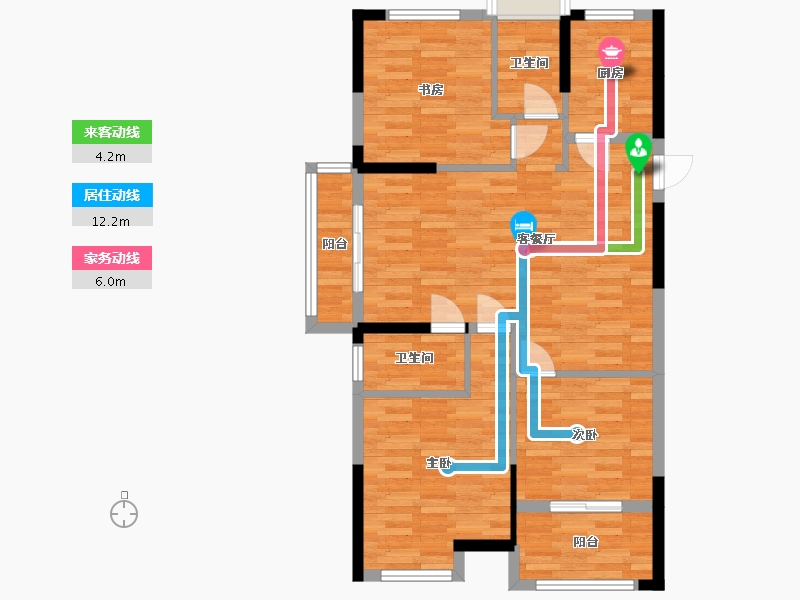 浙江省-宁波市-甬樾湾-84.99-户型库-动静线