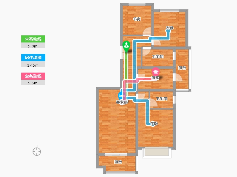 陕西省-西安市-世园大公馆-89.83-户型库-动静线