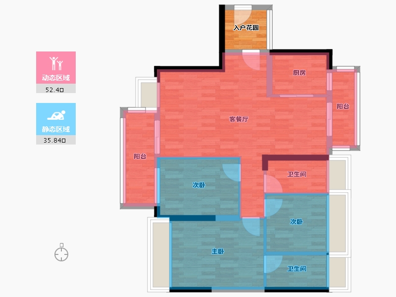 广东省-云浮市-星湖花园-82.18-户型库-动静分区