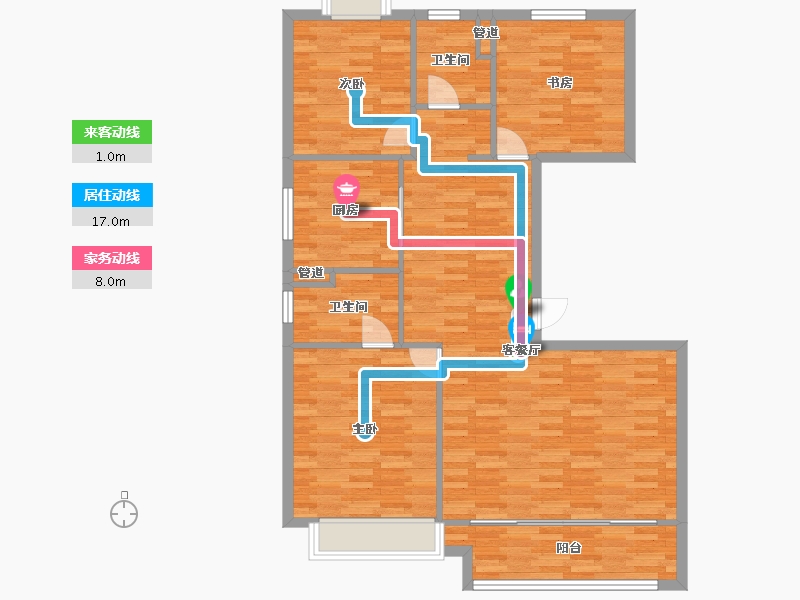 河南省-郑州市-康桥东麓园5号楼,6号楼,8号楼,9号楼,10号楼,11号楼136m²-108.80-户型库-动静线