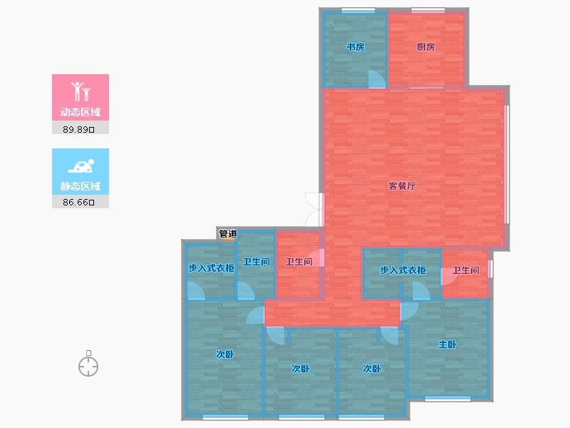 河南省-郑州市-绿城智慧公园220m²-163.36-户型库-动静分区