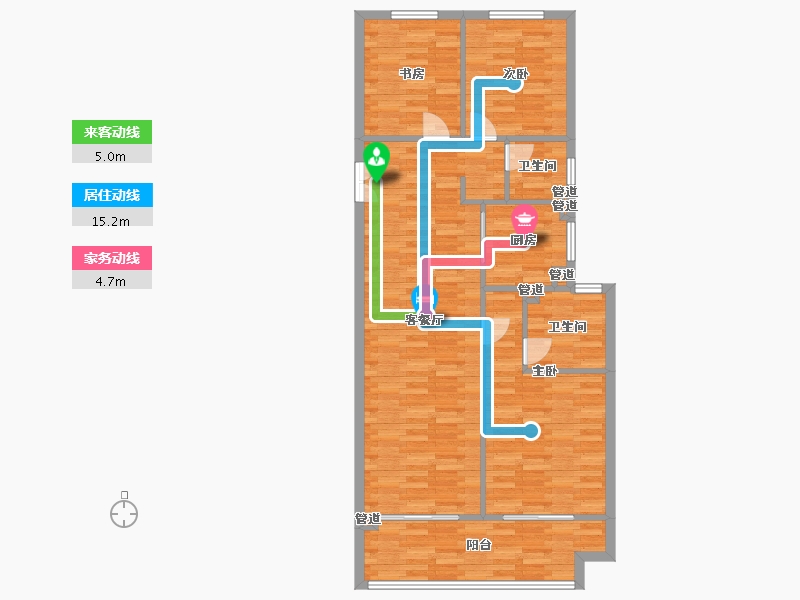 河南省-郑州市-美盛教育港湾一期2,3,4,1,11号楼118m²-94.40-户型库-动静线