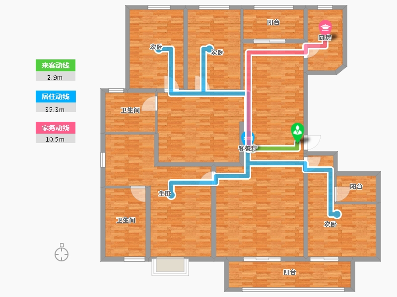 河南省-郑州市-清韵颐景苑231m²-184.80-户型库-动静线