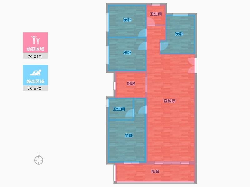 河南省-郑州市-美盛教育港湾一期4,1,11号楼138m²-110.40-户型库-动静分区