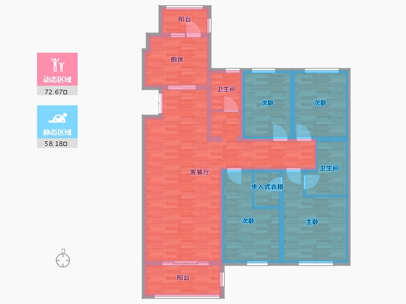 河南省-郑州市-名门翠园162m²-115.99-户型库-动静分区