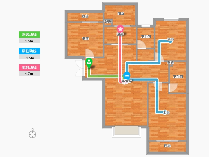 河南省-郑州市-泉舜上城17号楼,13号楼,10号楼,6号楼,16号楼129m²-95.47-户型库-动静线