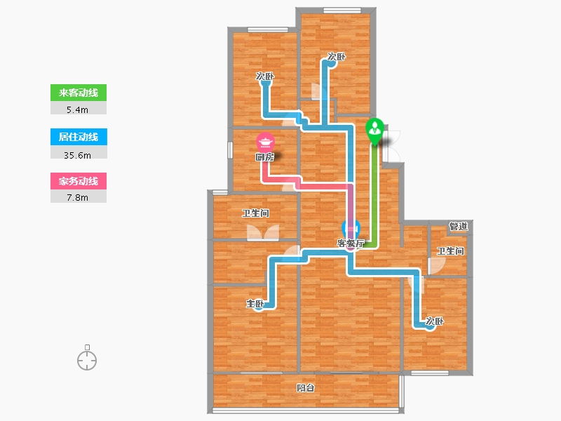 河南省-郑州市-融创金林金水府2号楼191m²-152.80-户型库-动静线