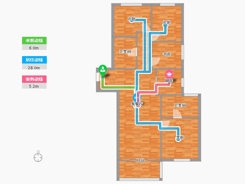 河南省-郑州市-融创中永中原大观18号楼,8号楼,9号楼,10号楼138m²-110.40-户型库-动静线