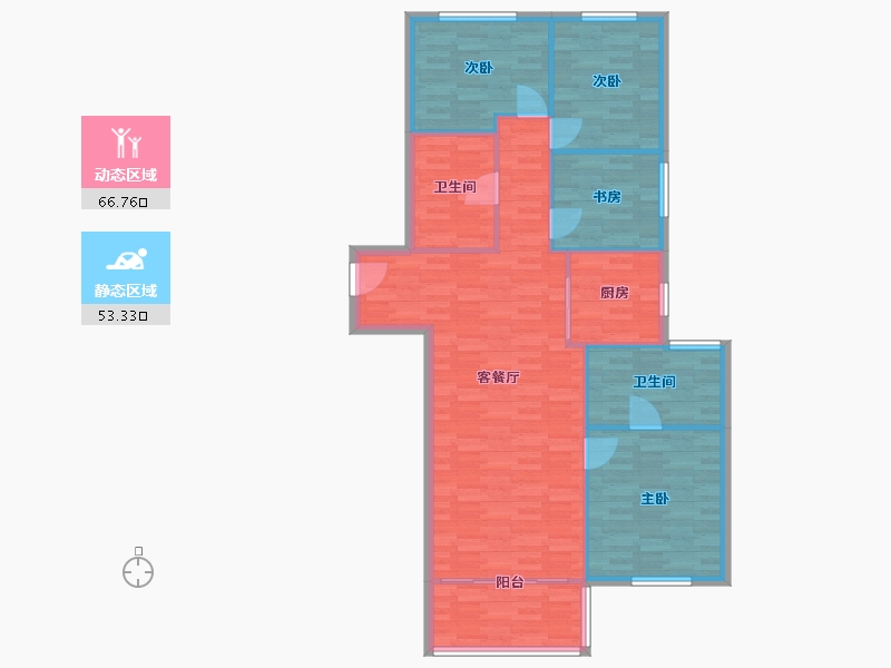 河南省-郑州市-融创中永中原大观18号楼,8号楼,9号楼,10号楼138m²-110.40-户型库-动静分区