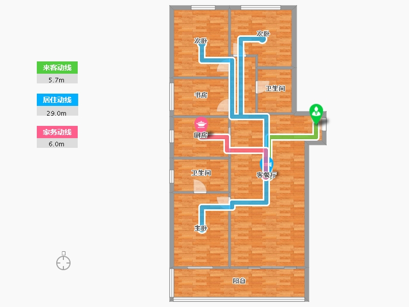 河南省-郑州市-融创中永中原大观8号楼,9号楼,10号楼150m²-120.00-户型库-动静线