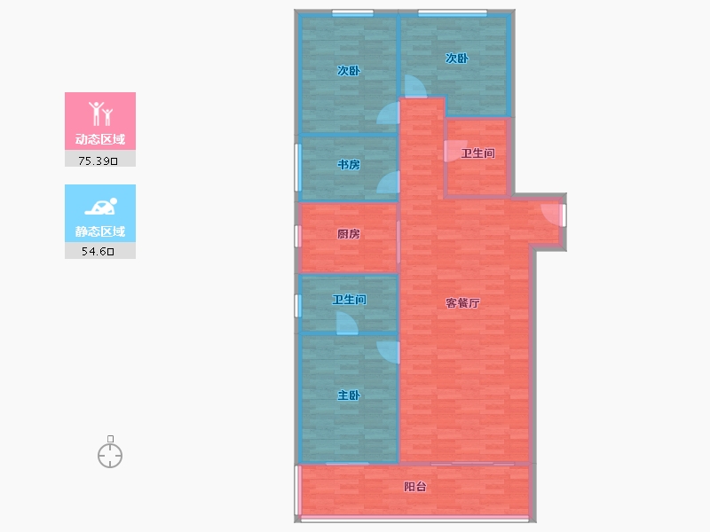 河南省-郑州市-融创中永中原大观8号楼,9号楼,10号楼150m²-120.00-户型库-动静分区