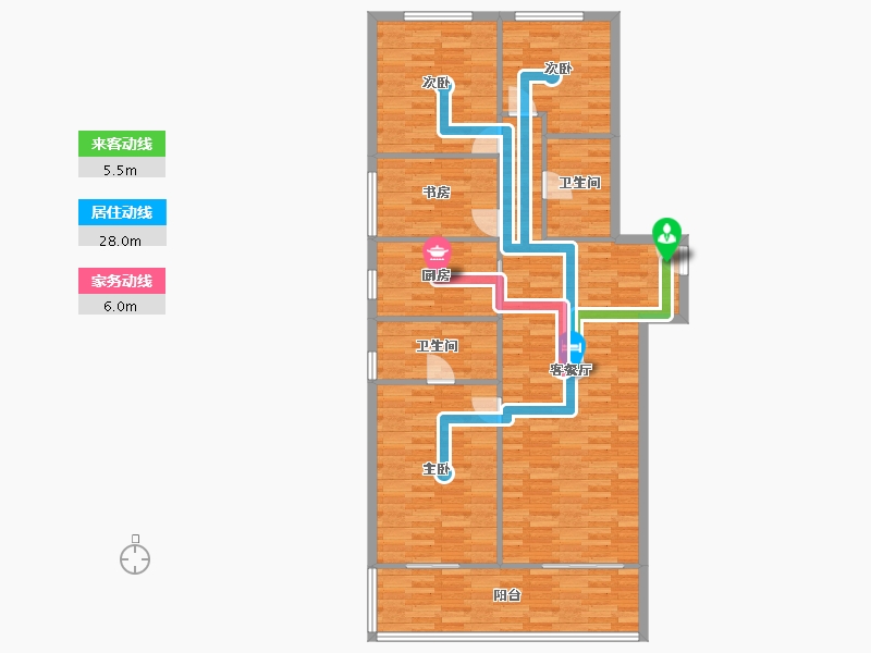 河南省-郑州市-融创中永中原大观16号楼,17号楼,18号楼146m²-116.80-户型库-动静线