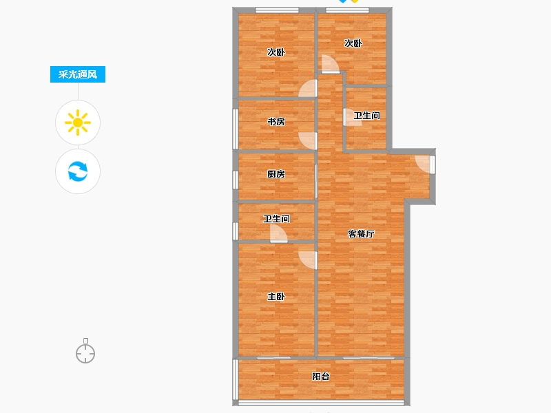 河南省-郑州市-融创中永中原大观16号楼,17号楼,18号楼146m²-116.80-户型库-采光通风