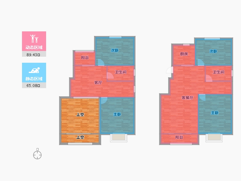 河南省-郑州市-瑞隆城三期麒麟山7,8,11,13号楼172m²-164.04-户型库-动静分区