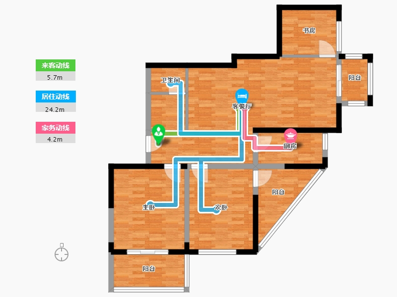 河南省-郑州市-城果113.97m²-91.18-户型库-动静线