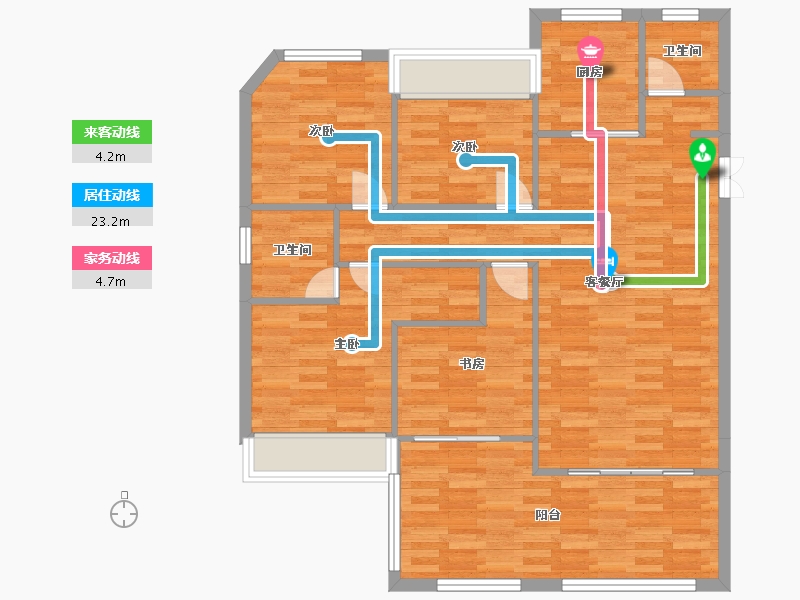 河南省-郑州市-东方宇亿万林府3号楼149m²-101.82-户型库-动静线