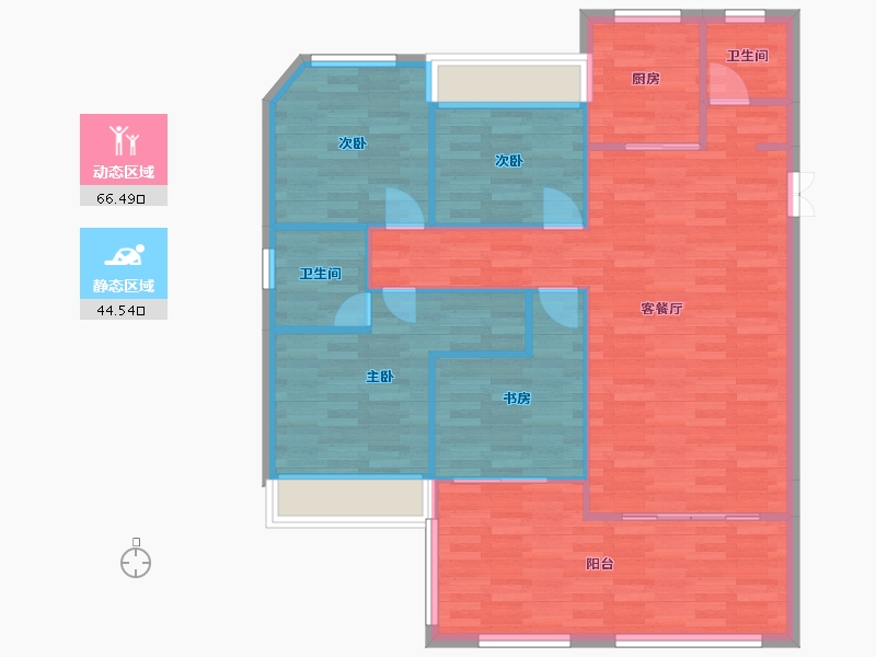 河南省-郑州市-东方宇亿万林府3号楼149m²-101.82-户型库-动静分区