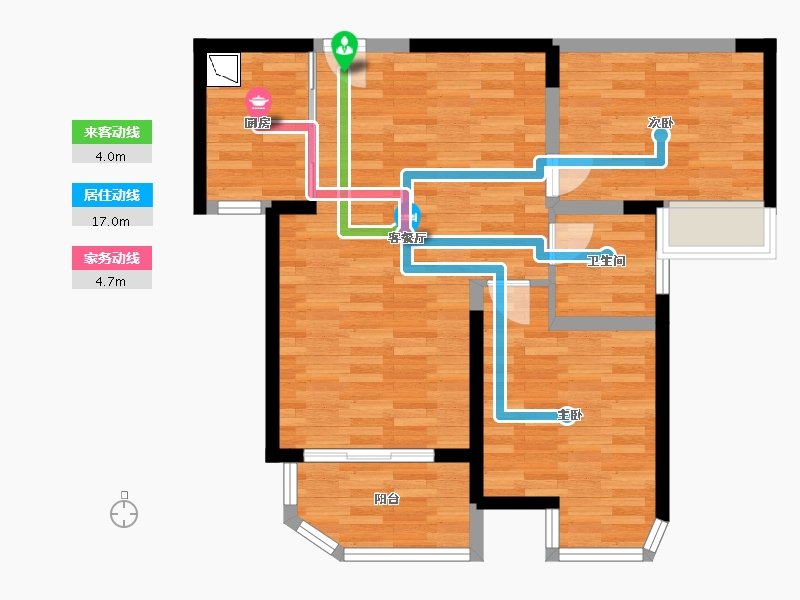 河南省-郑州市-瀚海尔湾1,2,3,6,7,8,10,11号楼86m²-68.80-户型库-动静线