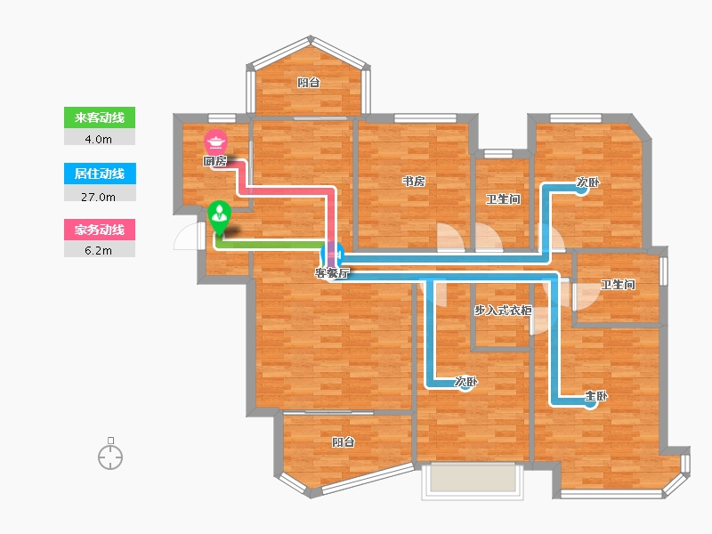 河南省-郑州市-瀚海思念城145m²-116.00-户型库-动静线