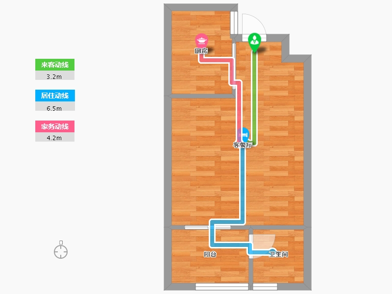 河南省-郑州市-瀚海思念城45m²-36.00-户型库-动静线