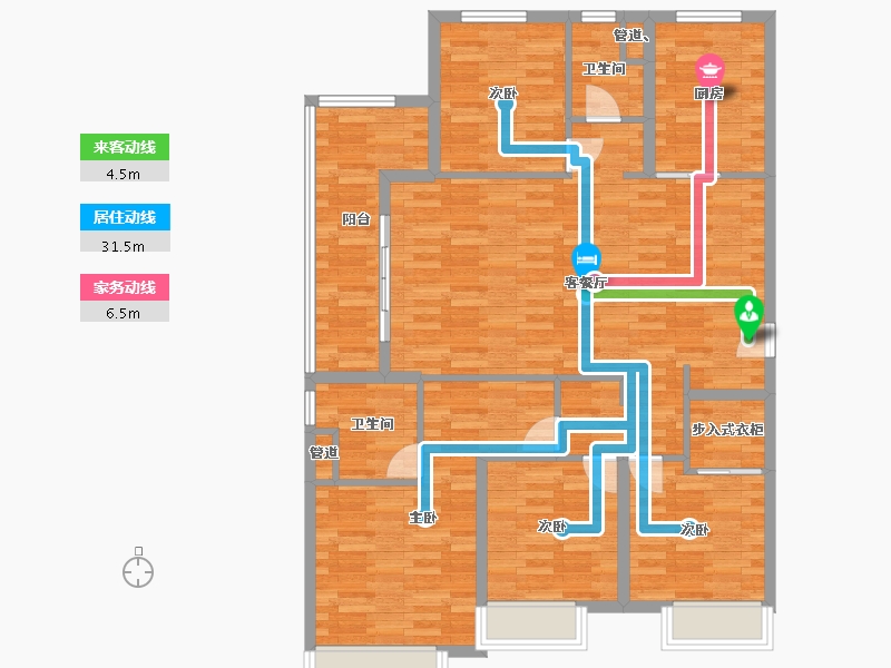 河南省-郑州市-和昌优地143m²-114.40-户型库-动静线