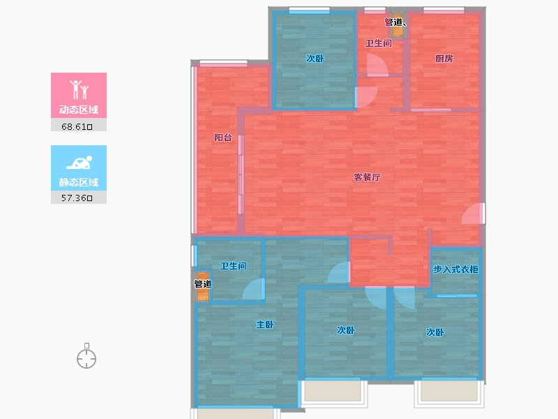 河南省-郑州市-和昌优地143m²-114.40-户型库-动静分区