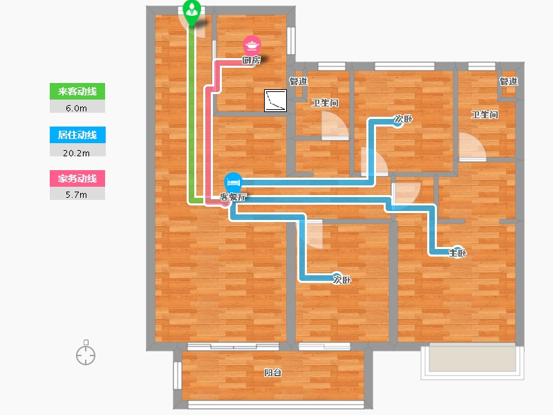 河南省-郑州市-和昌优地114m²-91.20-户型库-动静线