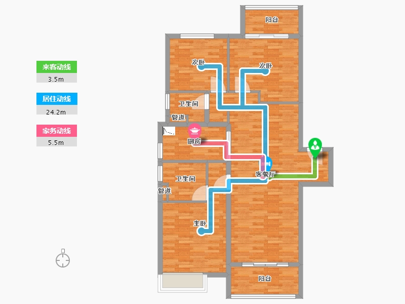 河南省-郑州市-和昌优地125m²-100.00-户型库-动静线